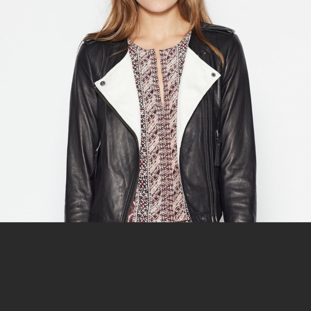 Joie leather tuxedo jacket
